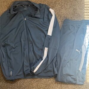 Puma Men's Navy Performance Track Suit with White Accents